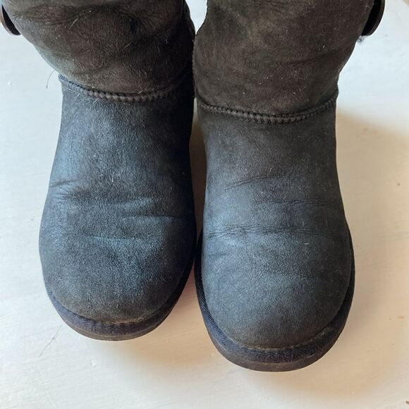 Ugg Bailey Triplet Button Tall Black Wash Black Snow Boots # 1874 Women’s Size 8 - Picture 14 of 16